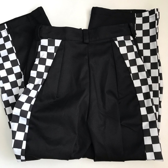 NWOT black check wide leg trousers from Dolls Kill - Picture 7 of 8